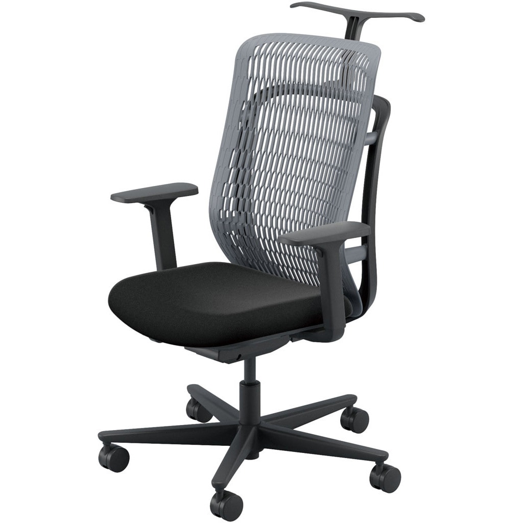 5-372-234A AJCHAIR2(AJチェア2) アジャスタブル肘 ジャケットハンガー付 内田洋行 ハイバック ウレタンキャスター   5-372-234A