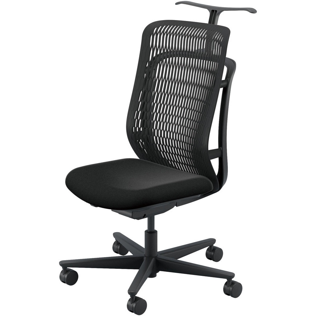 5-372-102A AJCHAIR2(AJチェア2) 肘なし ジャケットハンガー付 内田洋行 ハイバック ナイロンキャスター   5-372-102A