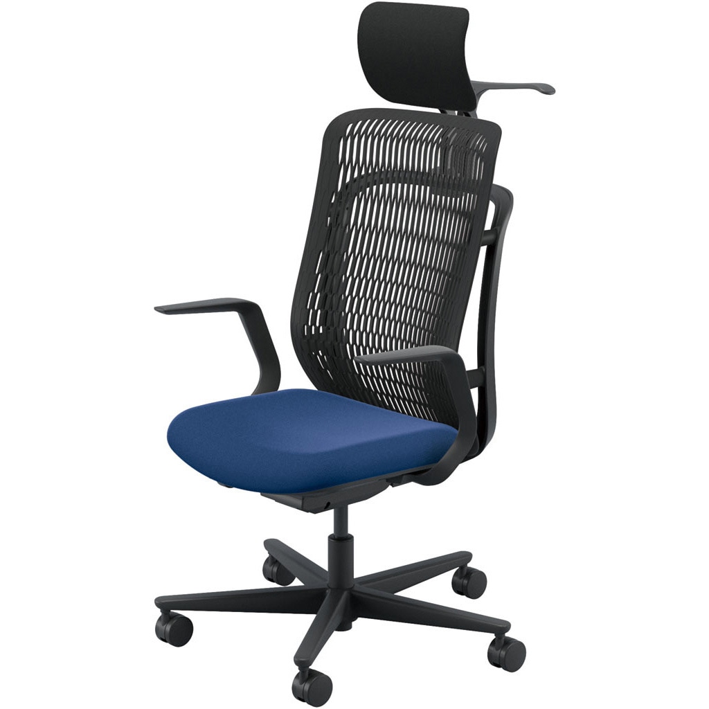 5-372-512E AJCHAIR2(AJチェア2) L型肘 ヘッドレスト・ジャケットハンガー付 内田洋行 ハイバック ナイロンキャスター   5-372-512E 44,388円