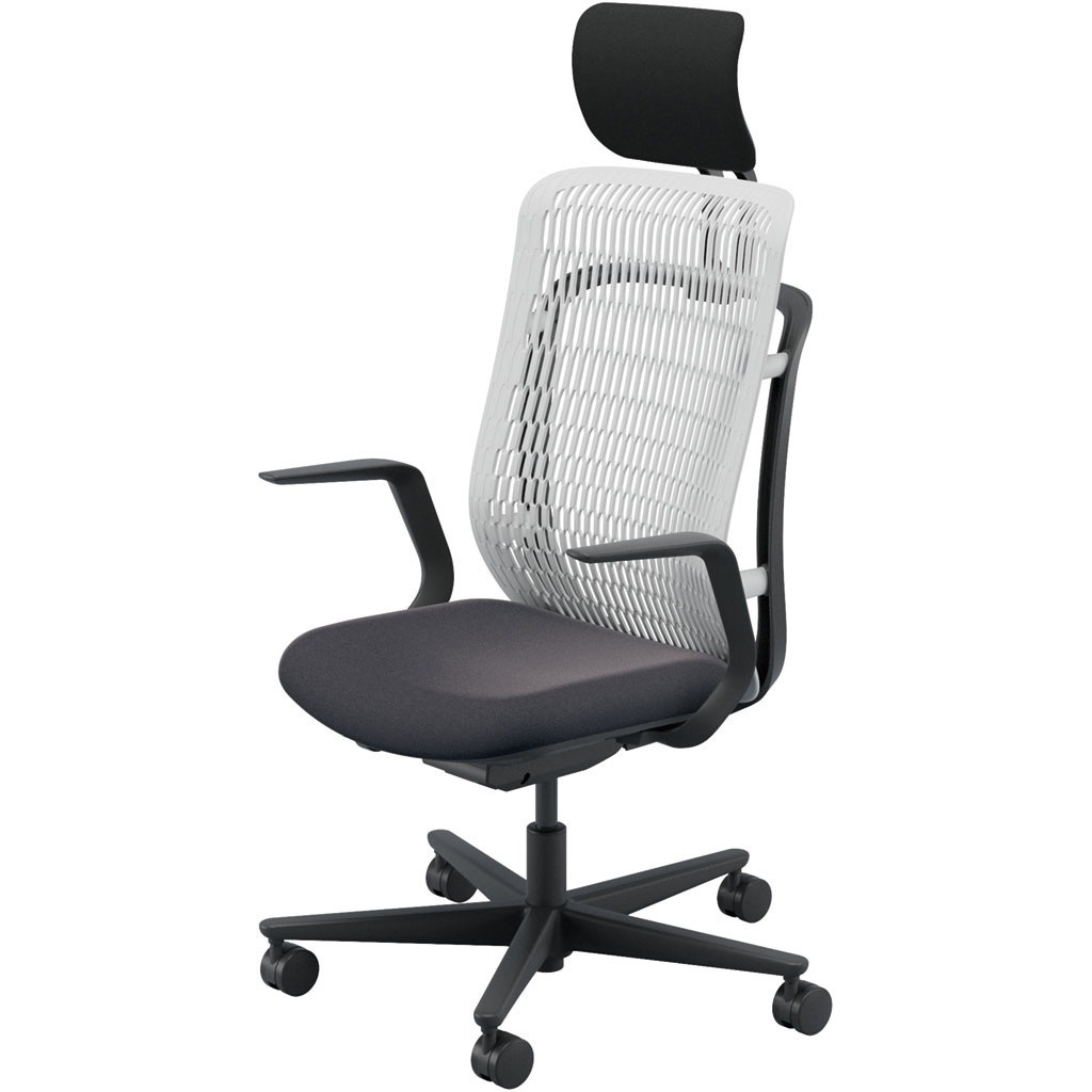 5-372-713B AJCHAIR2(AJチェア2) L型肘 ヘッドレスト付 内田洋行 ハイバック ウレタンキャスター   5-372-713B