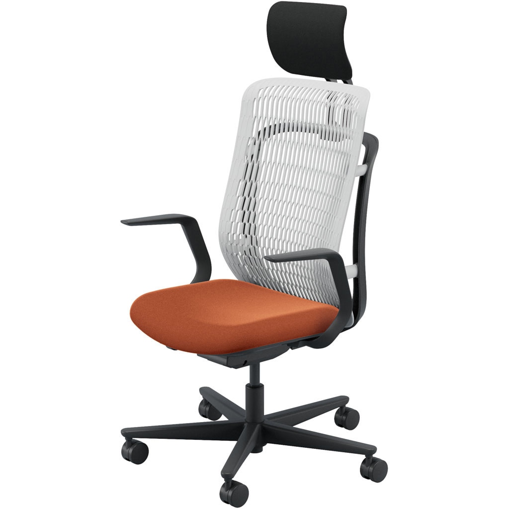 5-372-713D AJCHAIR2(AJチェア2) L型肘 ヘッドレスト付 内田洋行 ハイバック ウレタンキャスター   5-372-713D