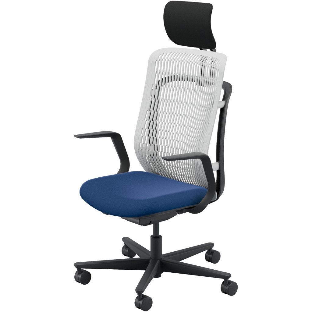 5-372-713E AJCHAIR2(AJチェア2) L型肘 ヘッドレスト付 内田洋行 ハイバック ウレタンキャスター   5-372-713E