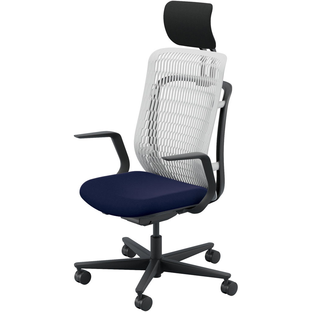 5-372-711F AJCHAIR2(AJチェア2) L型肘 ヘッドレスト付 内田洋行 ハイバック ナイロンキャスター   5-372-711F 44,837円