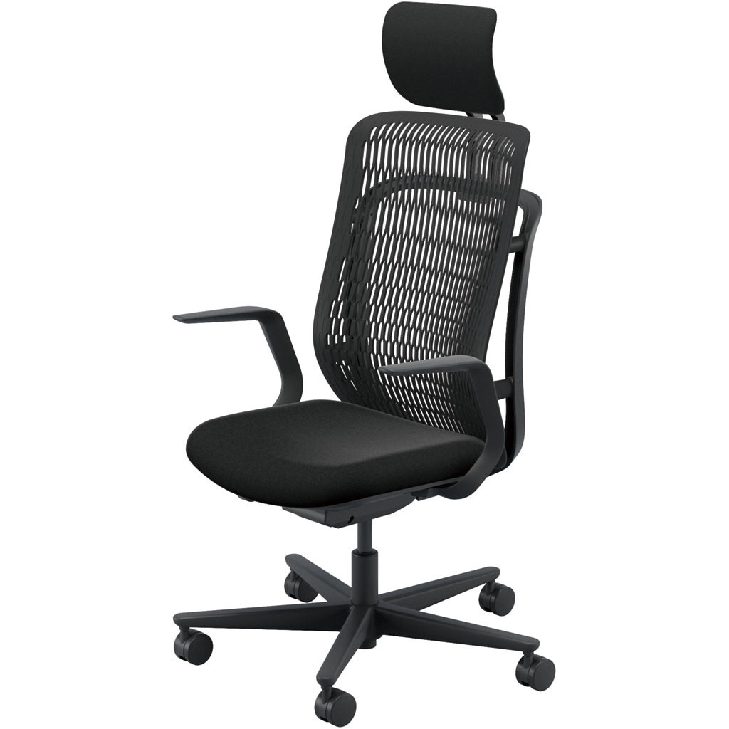 5-372-513A AJCHAIR2(AJチェア2) L型肘 ヘッドレスト付 内田洋行 ハイバック ウレタンキャスター   5-372-513A