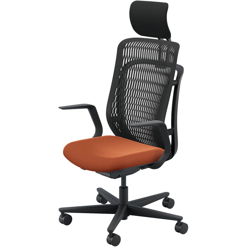 5-372-513D AJCHAIR2(AJチェア2) L型肘 ヘッドレスト付 内田洋行 ハイバック ウレタンキャスター   5-372-513D
