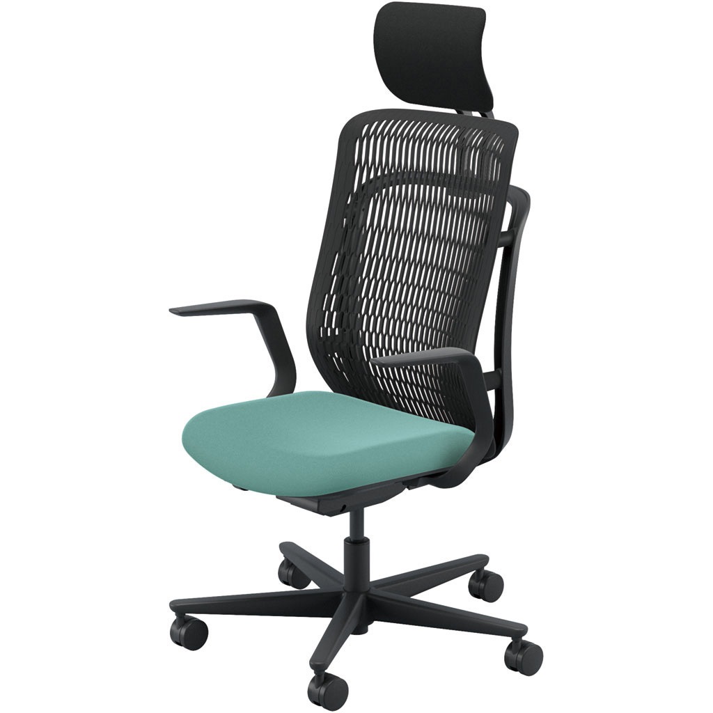 5-372-513H AJCHAIR2(AJチェア2) L型肘 ヘッドレスト付 内田洋行 ハイバック ウレタンキャスター   5-372-513H 45,487円