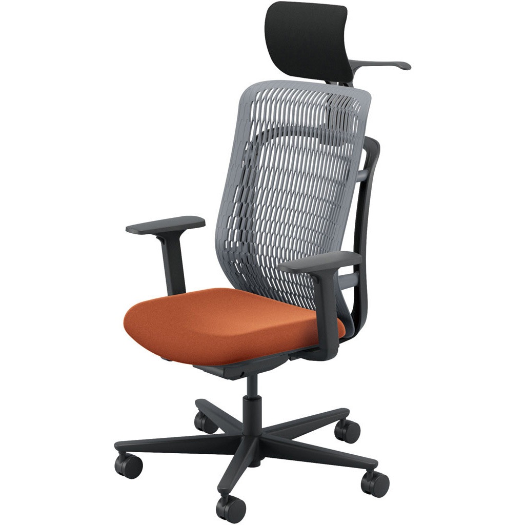 5-372-632D AJCHAIR2(AJチェア2) アジャスタブル肘 ヘッドレスト・ジャケットハンガー付 内田洋行 ハイバック ナイロンキャスター   5-372-632D