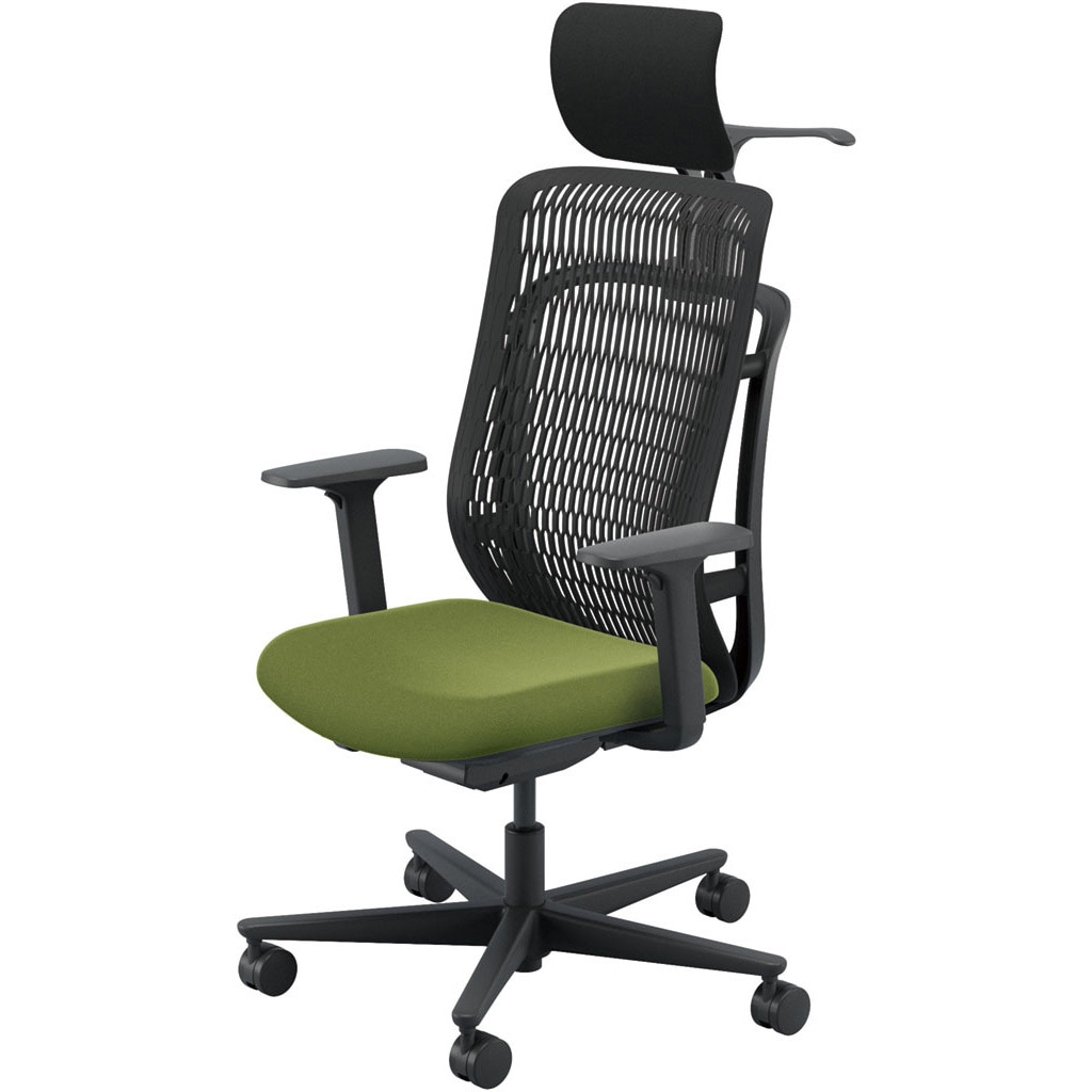 5-372-532G AJCHAIR2(AJチェア2) アジャスタブル肘 ヘッドレスト・ジャケットハンガー付 内田洋行 ハイバック ナイロンキャスター   5-372-532G