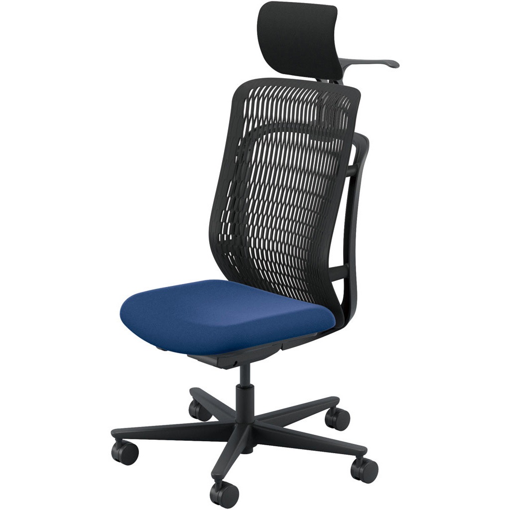 5-372-504E AJCHAIR2(AJチェア2) 肘なし ヘッドレスト・ジャケットハンガー付 内田洋行 ハイバック ウレタンキャスター   5-372-504E