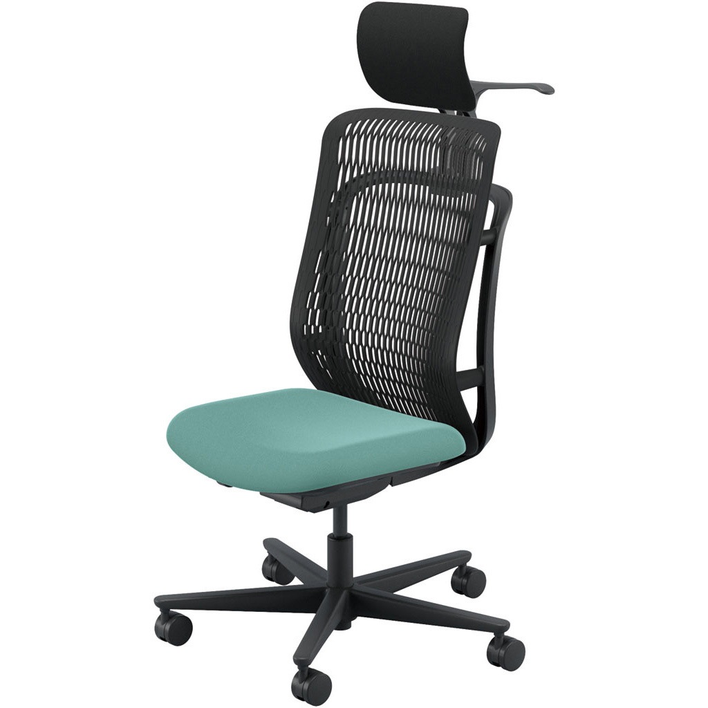 5-372-504H AJCHAIR2(AJチェア2) 肘なし ヘッドレスト・ジャケットハンガー付 内田洋行 ハイバック ウレタンキャスター   5-372-504H