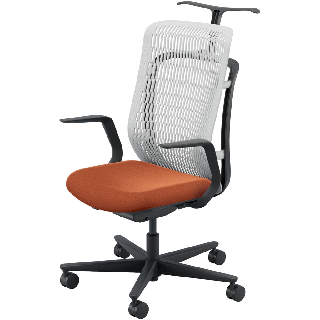 5-372-314D AJCHAIR2(AJチェア2) L型肘 ジャケットハンガー付 内田洋行 ハイバック ウレタンキャスター   5-372-314D