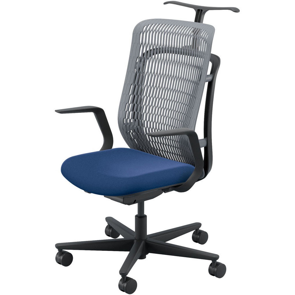 5-372-214E AJCHAIR2(AJチェア2) L型肘 ジャケットハンガー付 内田洋行 ハイバック ウレタンキャスター   5-372-214E