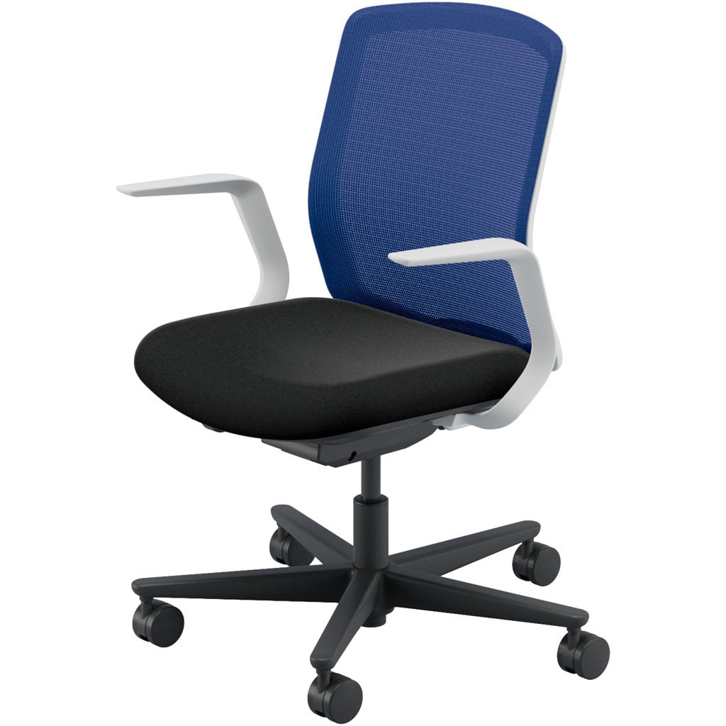 5-370-63A5 Carissa2(カリッサ2) メッシュタイプ ミドルバック ホワイトフレーム L型肘 内田洋行 ウレタンキャスター   5-370-63A5