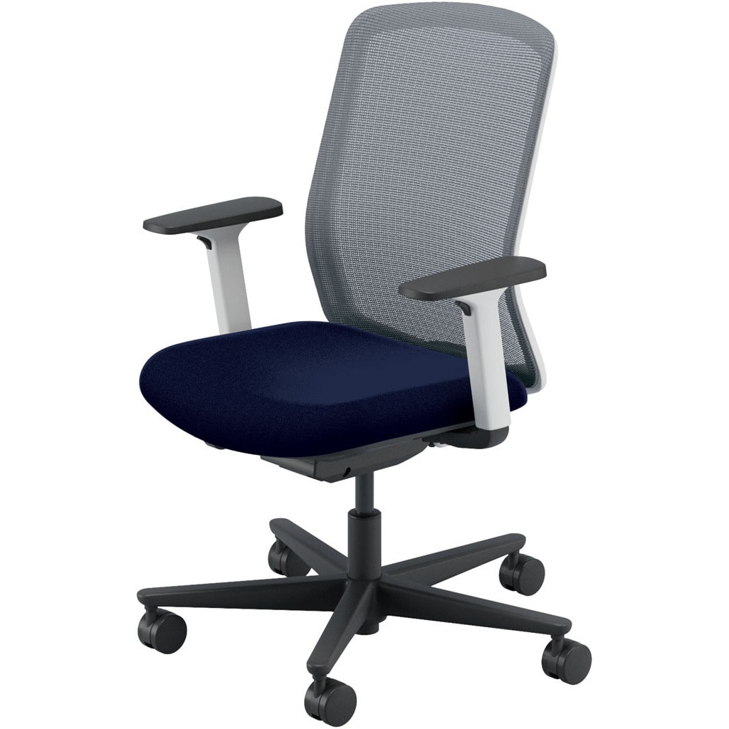 5-370-85F2 Carissa2(カリッサ2) メッシュタイプ ハイバック ホワイトフレーム アジャスタブル肘 内田洋行 ナイロンキャスター   5-370-85F2