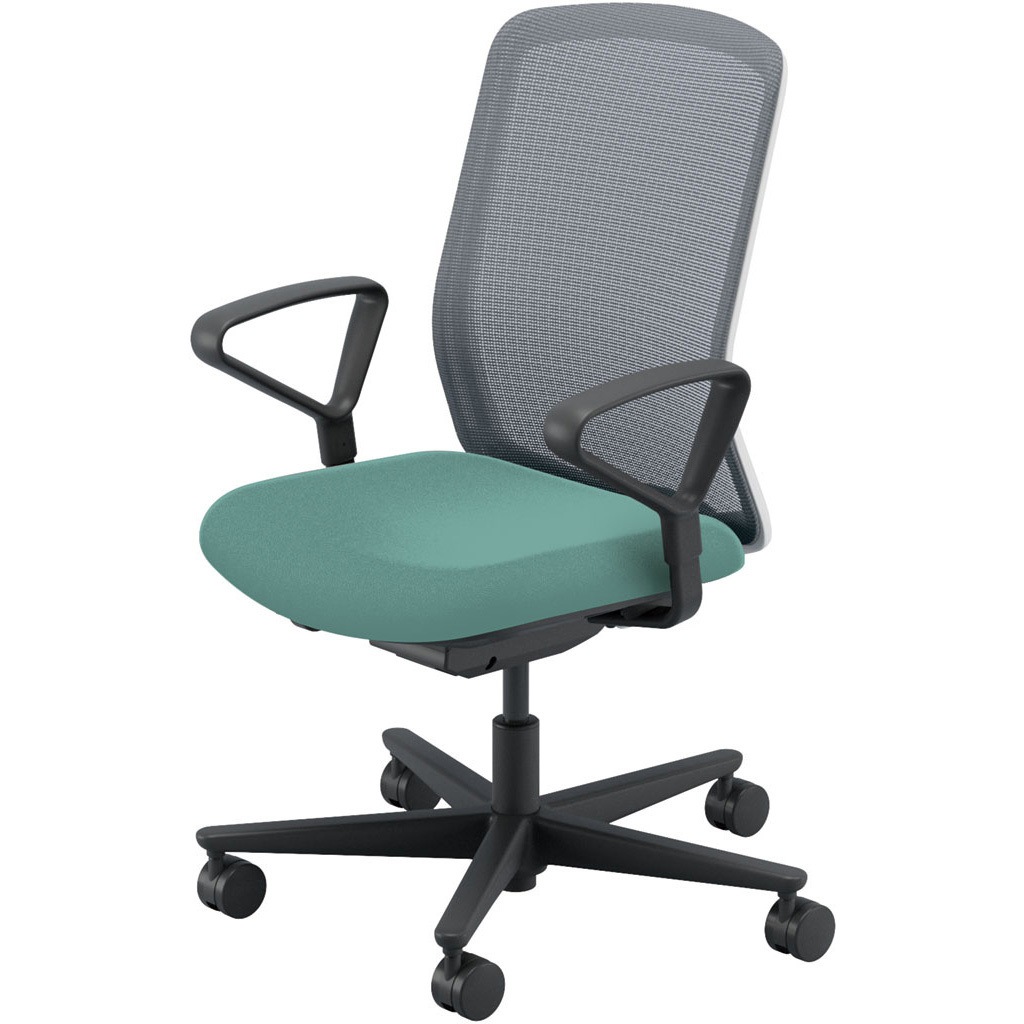 5-370-77H2 Carissa2(カリッサ2) メッシュタイプ ハイバック ホワイトフレーム リング肘 内田洋行 ウレタンキャスター   5-370-77H2