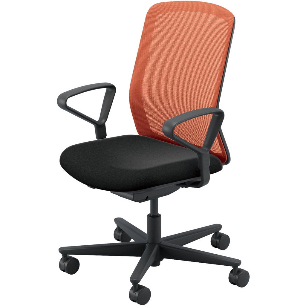 5-370-27A3 Carissa2(カリッサ2) メッシュタイプ ハイバック ブラックフレーム リング肘 内田洋行 ウレタンキャスター   5-370-27A3