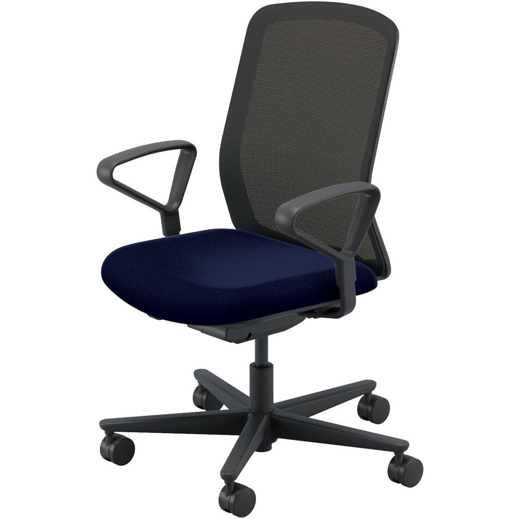 5-370-27F0 Carissa2(カリッサ2) メッシュタイプ ハイバック ブラックフレーム リング肘 内田洋行 ウレタンキャスター   5-370-27F0