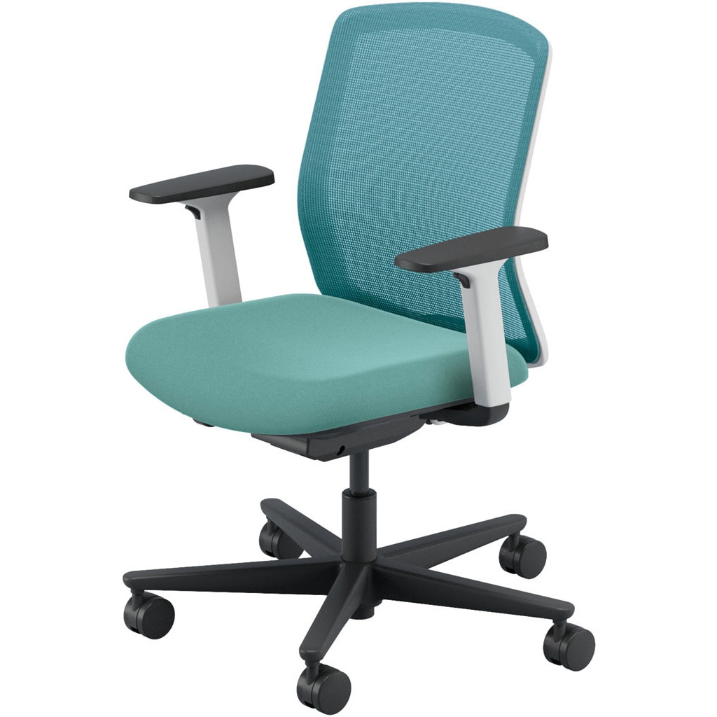 5-370-83H7 Carissa2(カリッサ2) メッシュタイプ ミドルバック ホワイトフレーム アジャスタブル肘 内田洋行 ウレタンキャスター   5-370-83H7