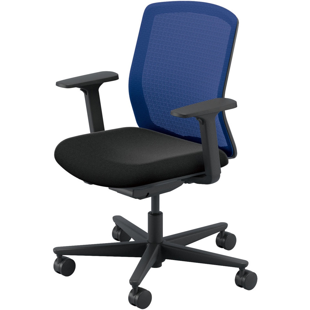 5-370-33A5 Carissa2(カリッサ2) メッシュタイプ ミドルバック ブラックフレーム アジャスタブル肘 内田洋行 ウレタンキャスター   5-370-33A5