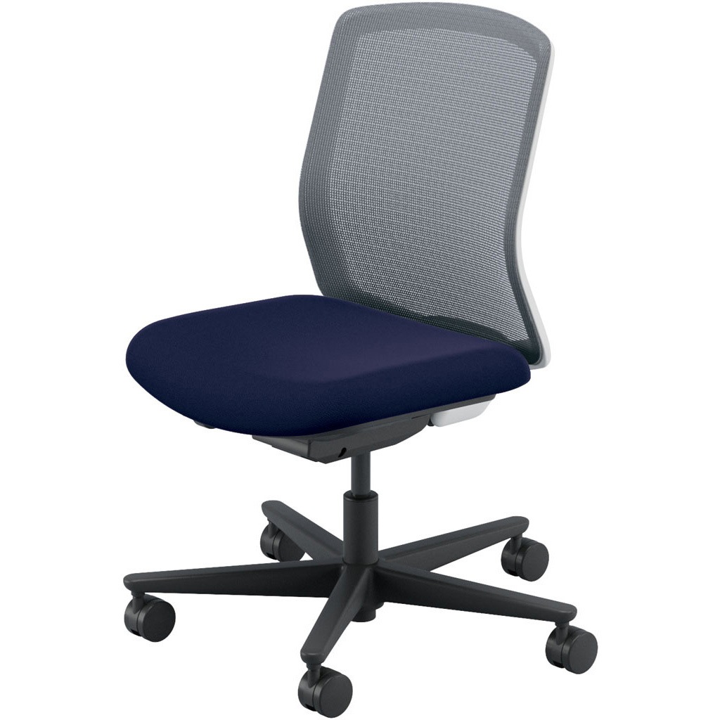 5-370-51F2 Carissa2(カリッサ2) メッシュタイプ ミドルバック ホワイトフレーム 肘なし 内田洋行 ナイロンキャスター   5-370-51F2