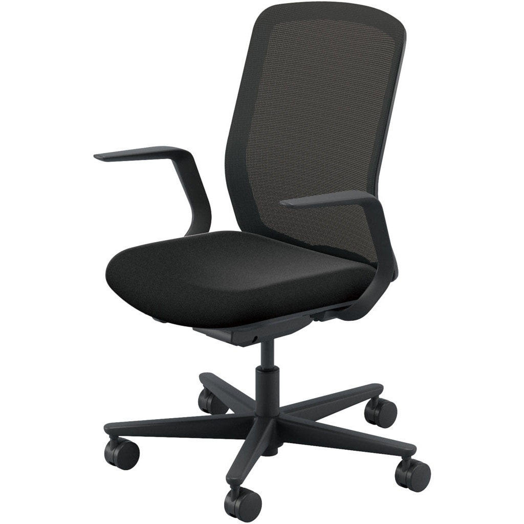 5-370-15A0 Carissa2(カリッサ2) メッシュタイプ ハイバック ブラックフレーム L型肘 内田洋行 ナイロンキャスター   5-370-15A0