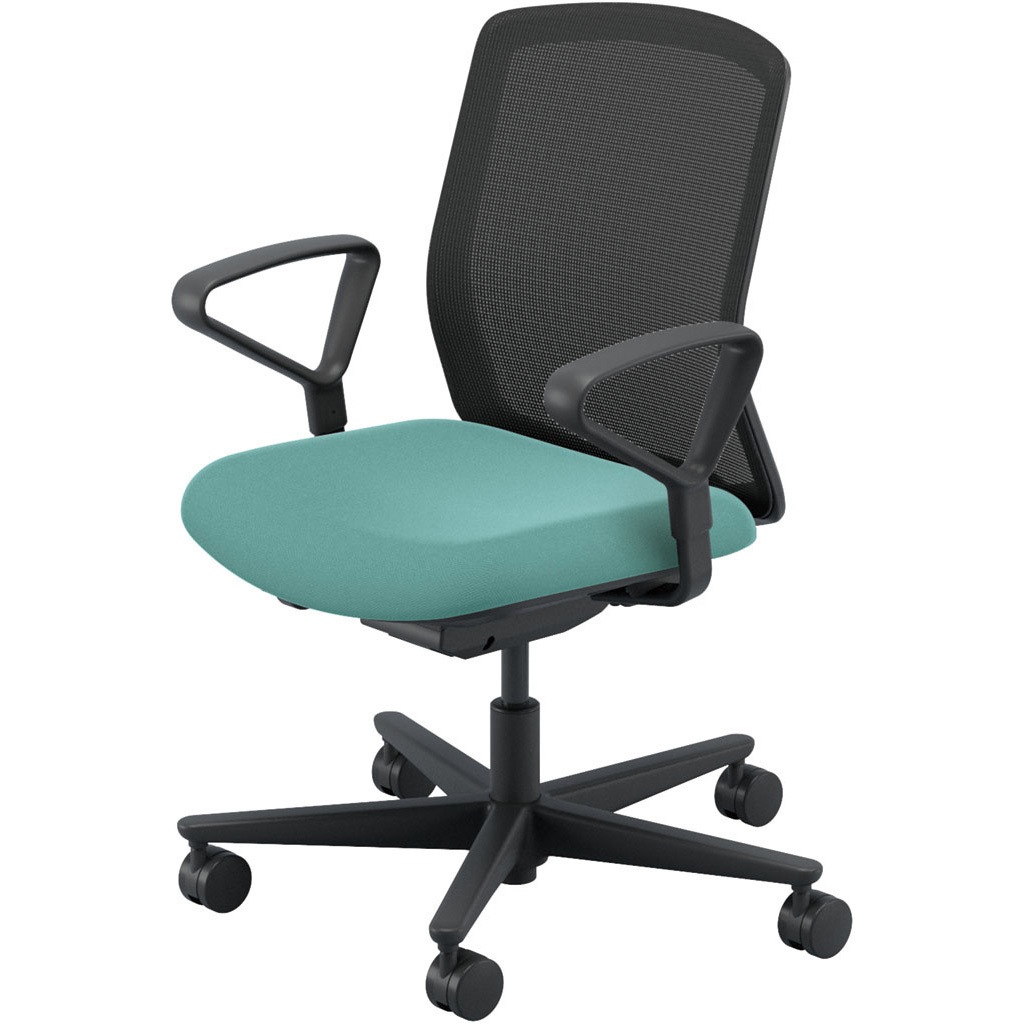 5-370-23H0 Carissa2(カリッサ2) メッシュタイプ ミドルバック ブラックフレーム リング肘 内田洋行 ウレタンキャスター   5-370-23H0 31,837円