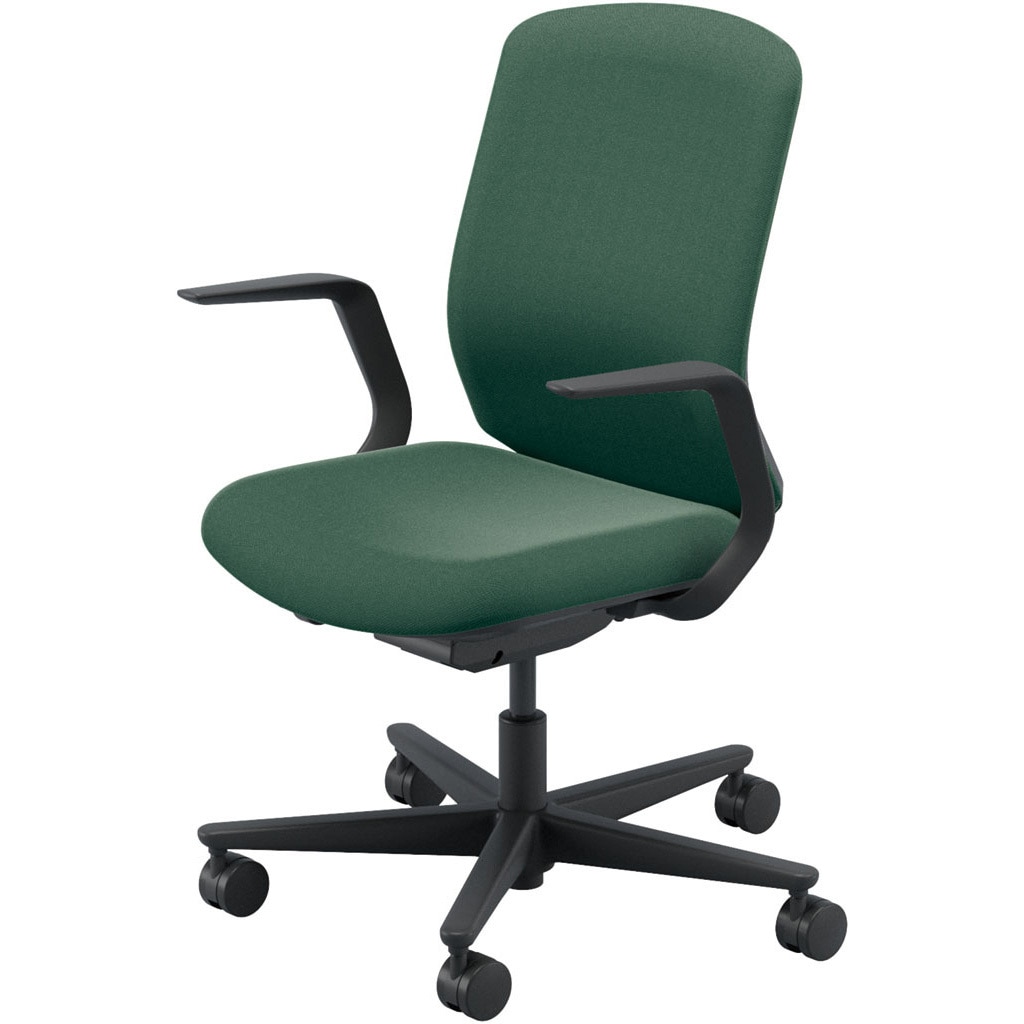 5-371-11JJ Carissa2(カリッサ2) クロスタイプ ブラックシェル L型肘 内田洋行 ナイロンキャスター   5-371-11JJ