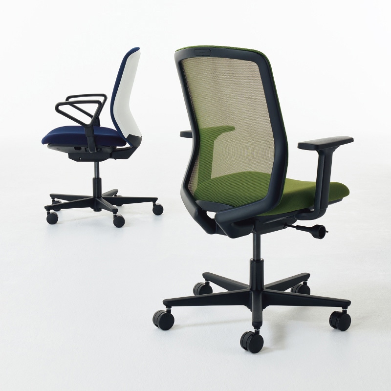 内田洋行 ニンバス ハイシートチェア ハイバック 固定肘 ハンガー無 ランバー付 ナイロンキャスター Mグレイ×白 1脚(メーカー直送)