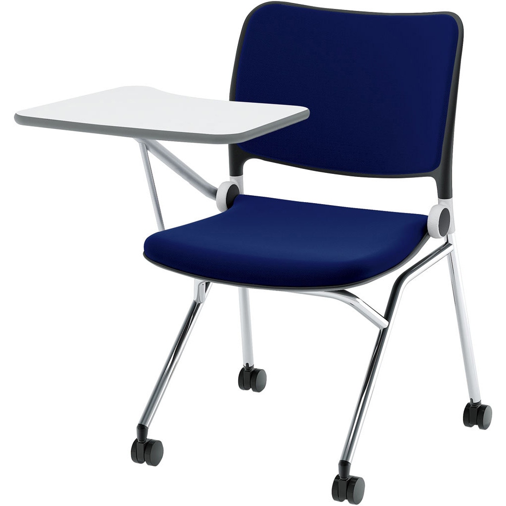 6-121-2224 Blume(ブルーメ) 背パッドタイプ メッキ脚 ブラック 内田洋行 ナイロン双輪キャスター スライドスタッキング 肘掛なし メモ台あり 質量9.8kg  6-121-2224 43,537円