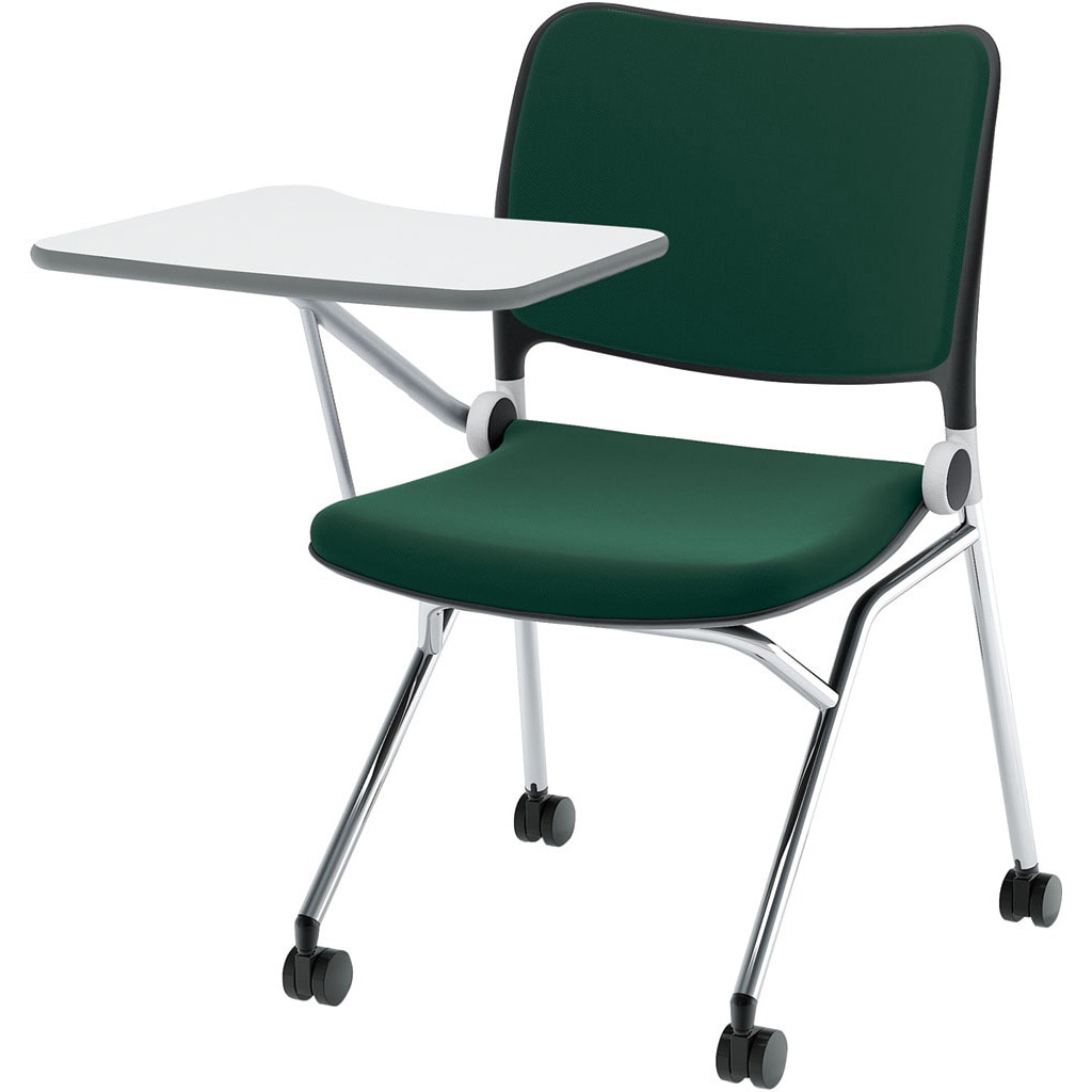 6-121-2226 Blume(ブルーメ) 背パッドタイプ メッキ脚 ブラック 内田洋行 ナイロン双輪キャスター スライドスタッキング 肘掛なし メモ台あり 質量9.8kg  6-121-2226