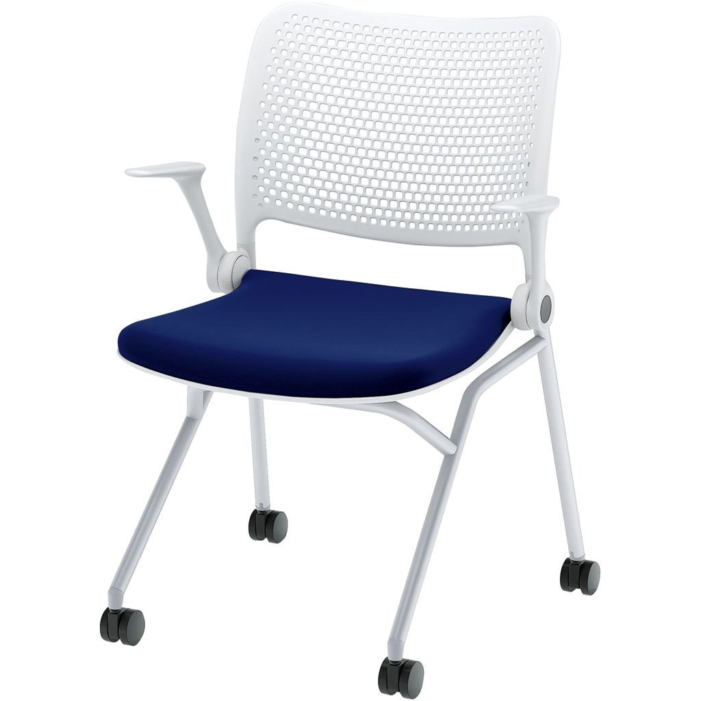 6-121-1114 Blume(ブルーメ) ヌードタイプ 塗装脚 ホワイト 内田洋行 シルバーメタリック ナイロン双輪キャスター 肘掛あり なし(取付不可) 質量7kg  6-121-1114 27,937円