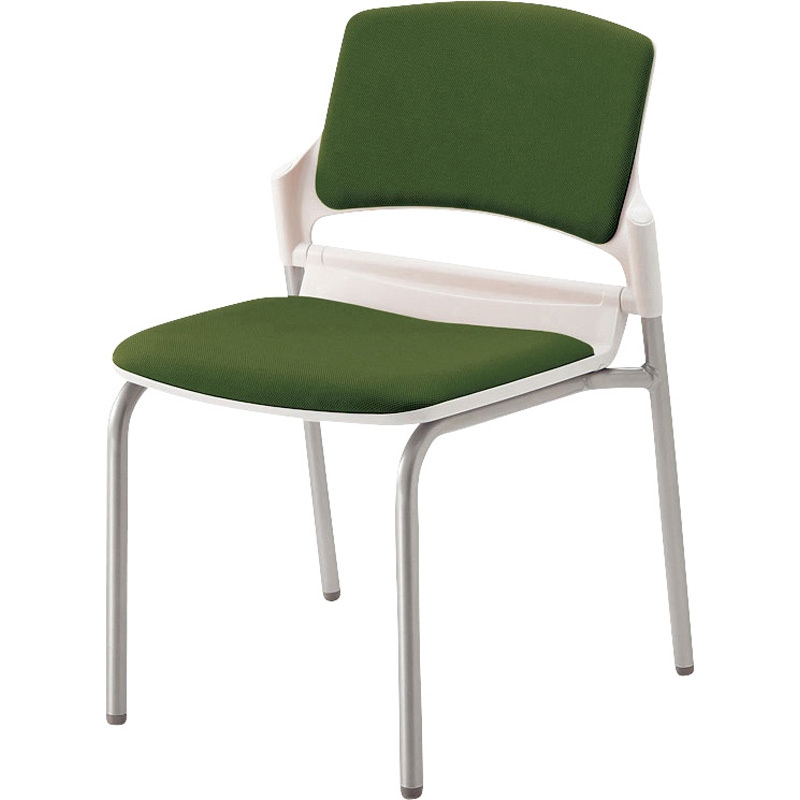 6-111-3806 MF-180シリーズ 内田洋行 シルバーメタリック ホワイト ダークグリーン キャスターなし  6-111-3806