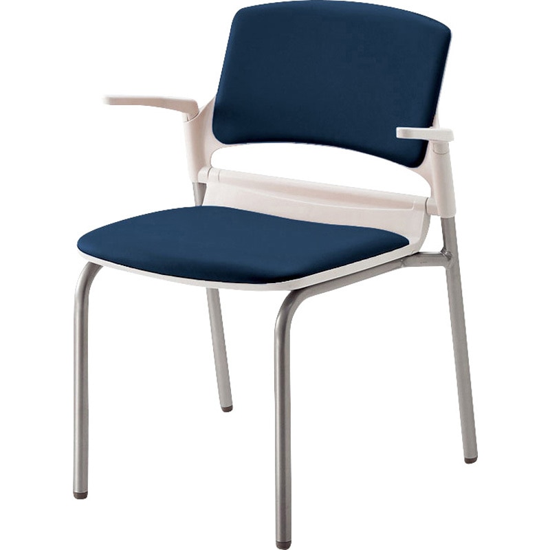 6-111-3904 MF-180シリーズ 内田洋行 シルバーメタリック ホワイト ダークブルー キャスターなし  6-111-3904