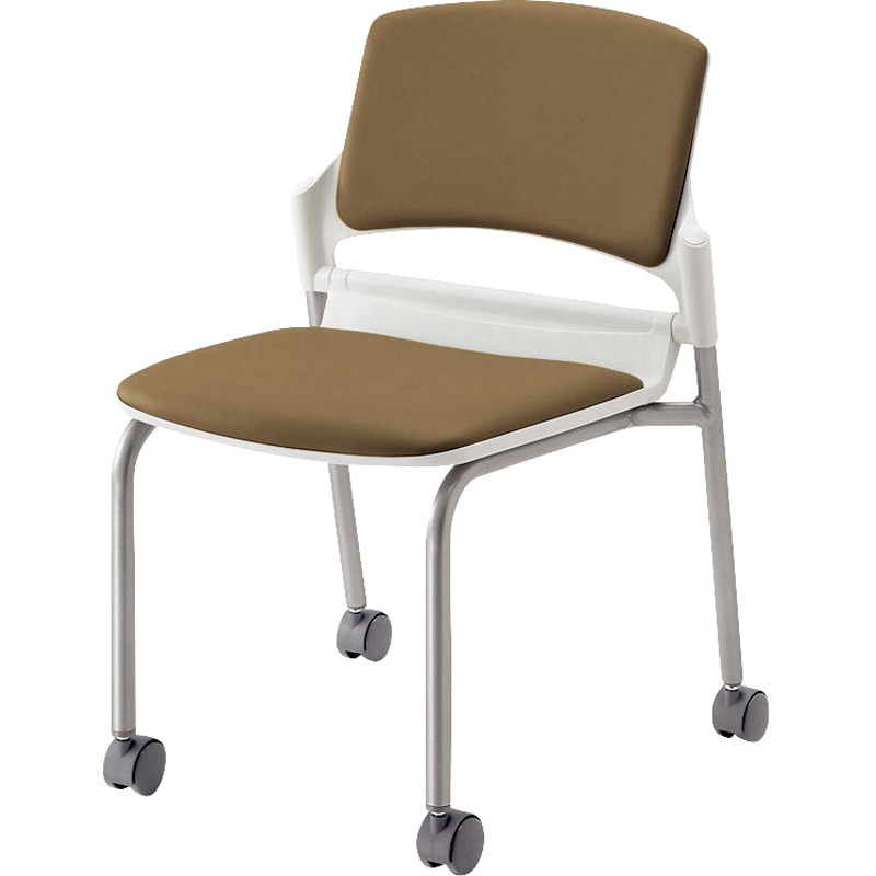 6-111-3822 MF-180シリーズ 内田洋行 シルバーメタリック ホワイト ブラウン キャスターあり 高さ575mm幅760mm奥行544mm  6-111-3822