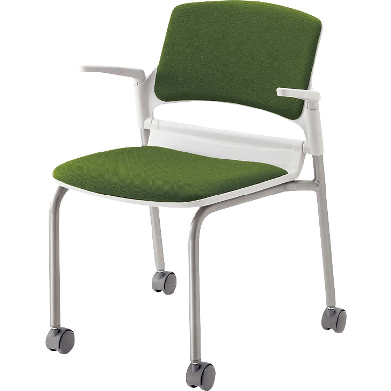 6-111-3926 MF-180シリーズ 内田洋行 シルバーメタリック ホワイト ダークグリーン キャスターあり  6-111-3926