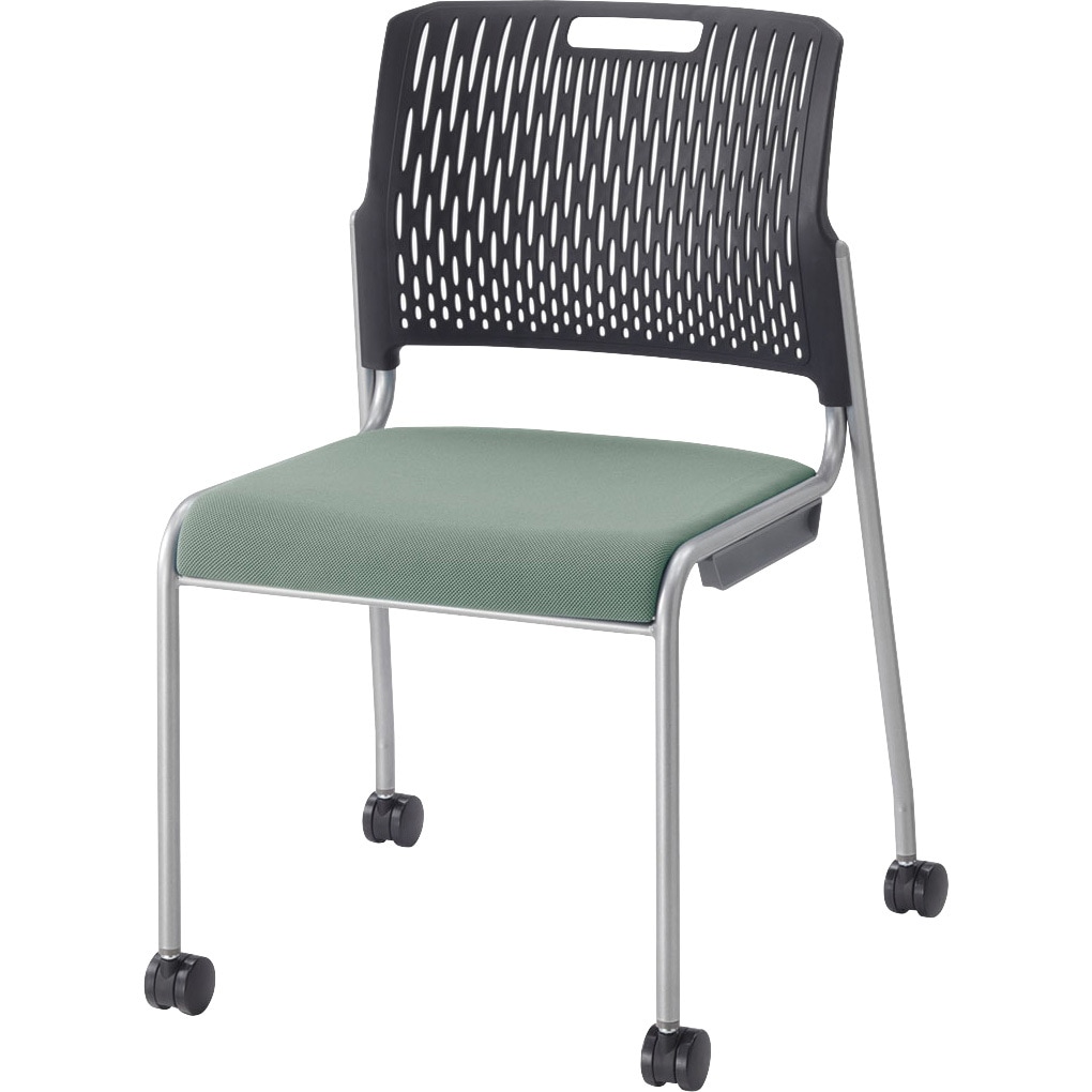 6-111-2905 MF-280シリーズ 内田洋行 シルバーメタリック 脚部構造4本脚キャスター ブラック 質量5.4kg   6-111-2905