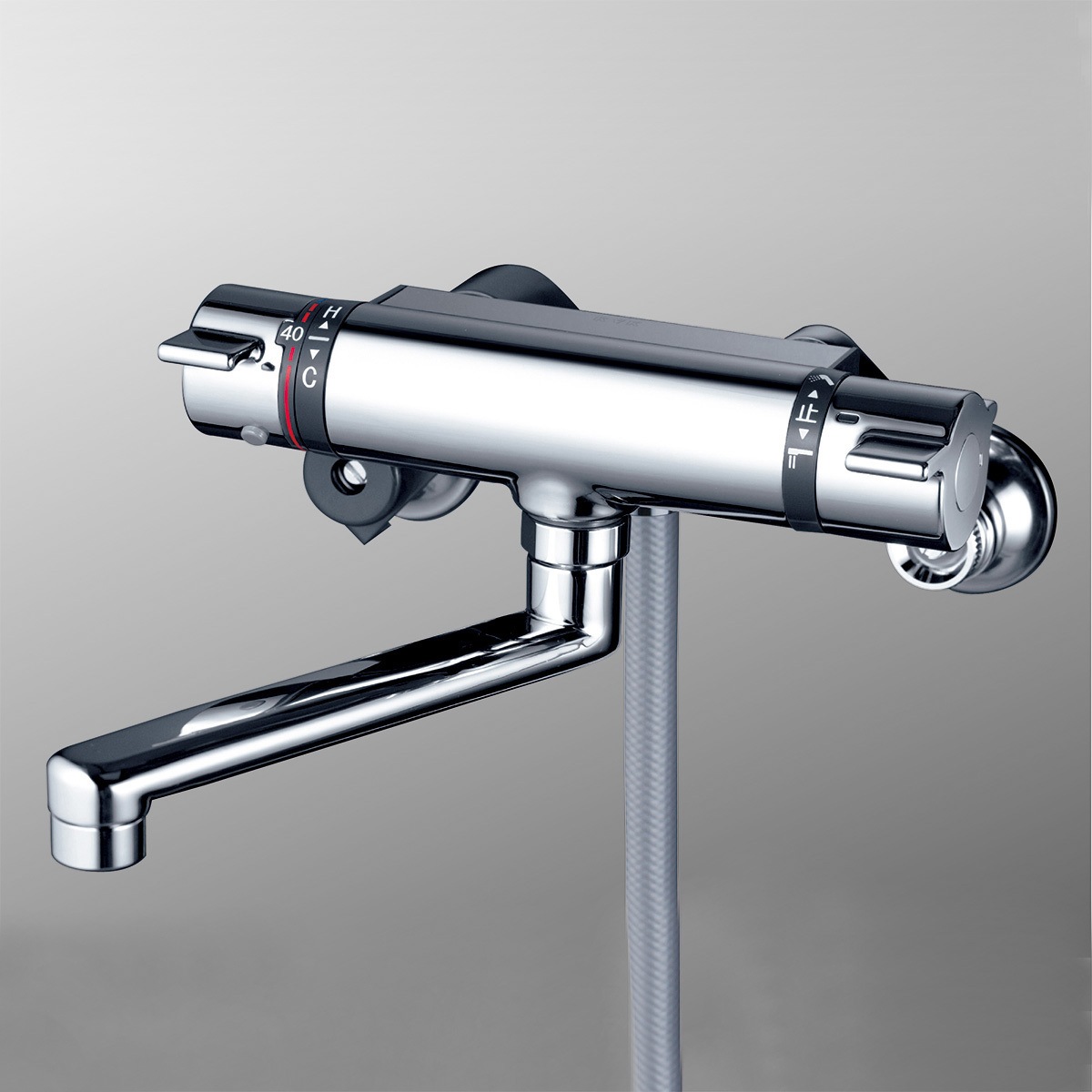 KF800WTMHFS (寒)サーモスタット式シャワー(撥水)・メッキウルトラファインバブルシャワーヘッド付 KVK 吐水口長さ170mm  KF800WTMHFS