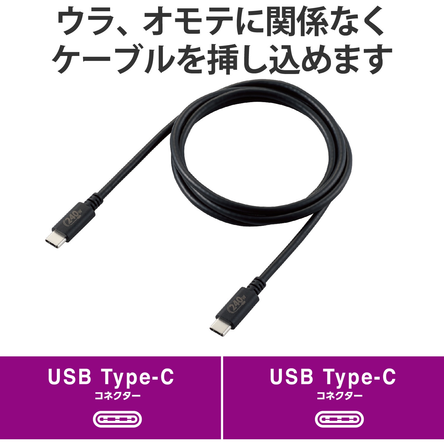 U2C-CCPE20NWH USBケーブル C-C Type-Cケーブル USB2.0 PD EPR