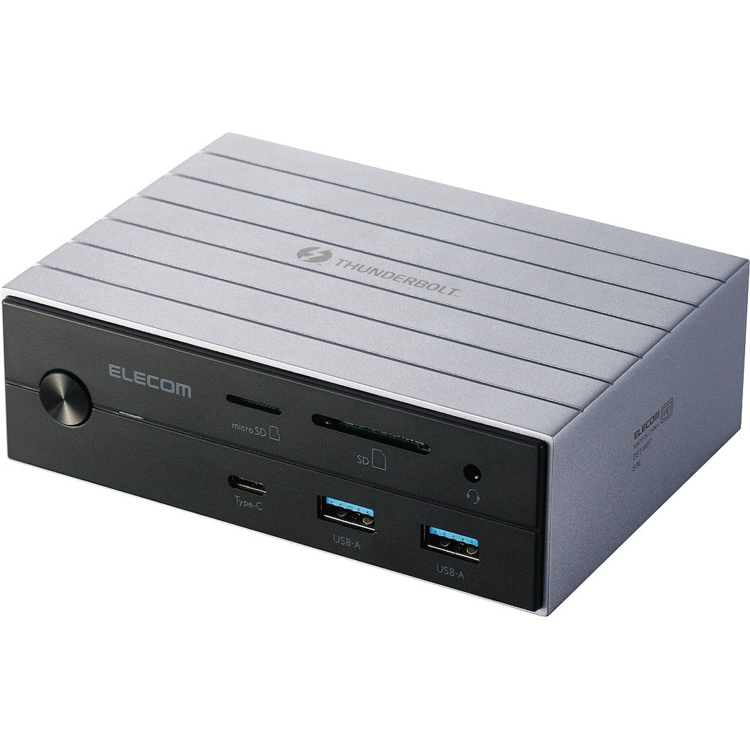 DST-W07 ドッキングステーション ハブ 14-in-1 Thunderbolt 4 対応 据え置き型 【 対応OS Windows Mac iPad 】 エレコム シルバー色