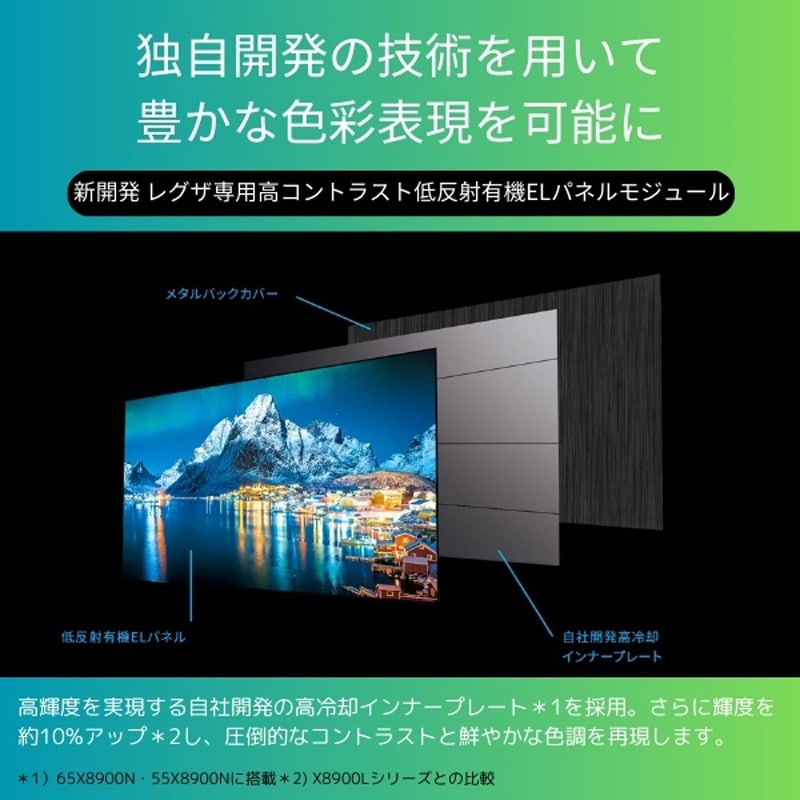 65X8900N 有機ELテレビ X8900Nシリーズ REGZA 65型サイズ