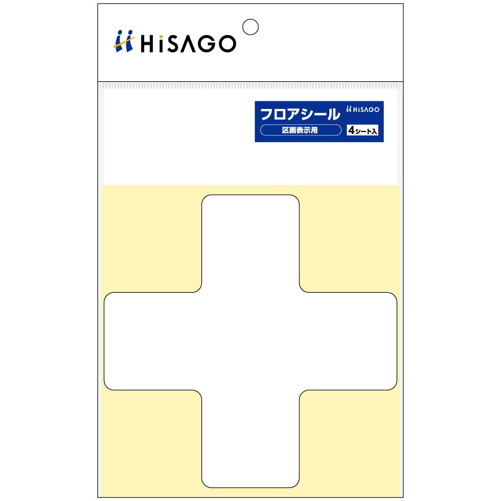 SR057 フロアシール 区画表示用 十字型 ヒサゴ 1袋(4枚) SR057