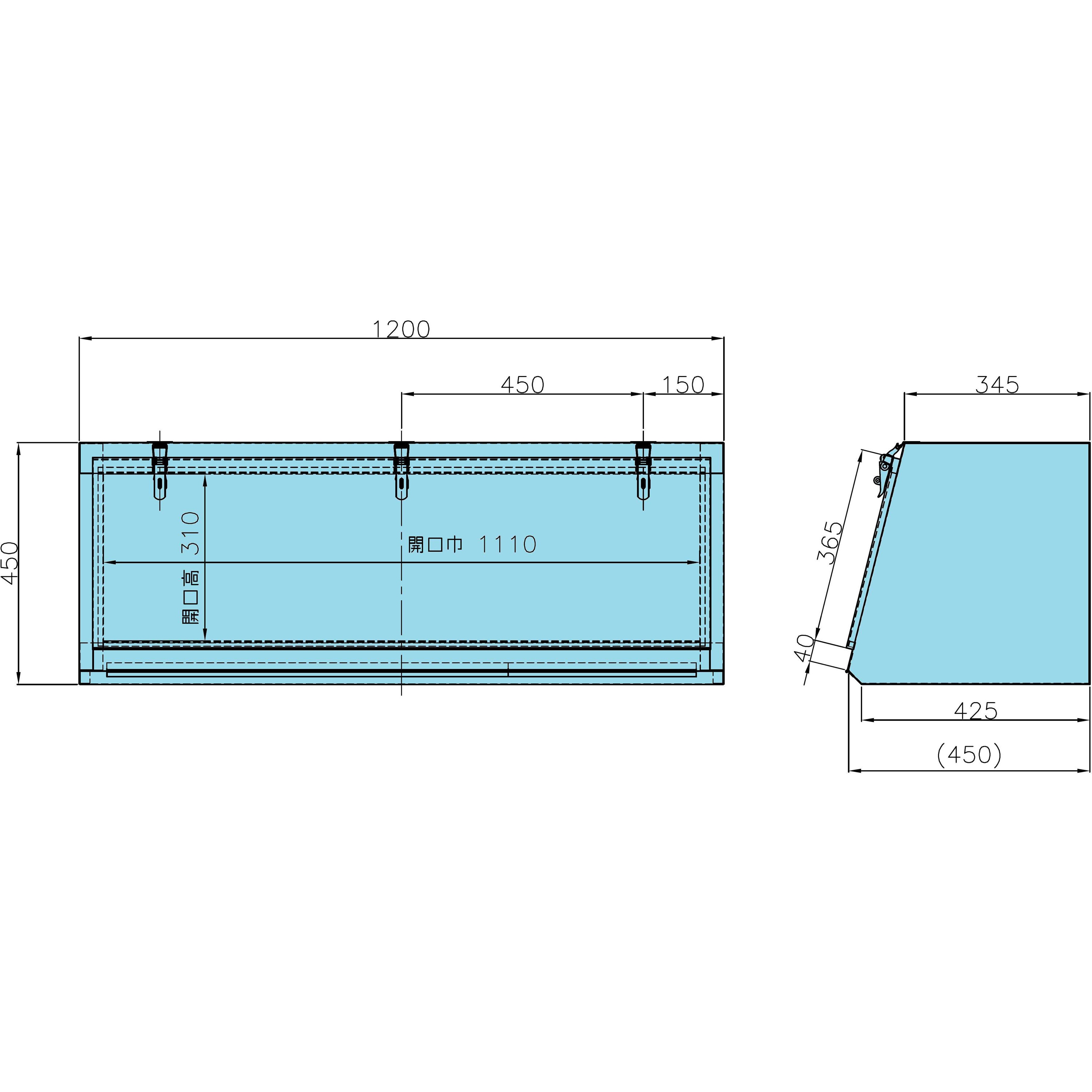 KK-1200 ステンレス工具箱 SUS304 JB(日本ボデーパーツ工業) 高さ450mm