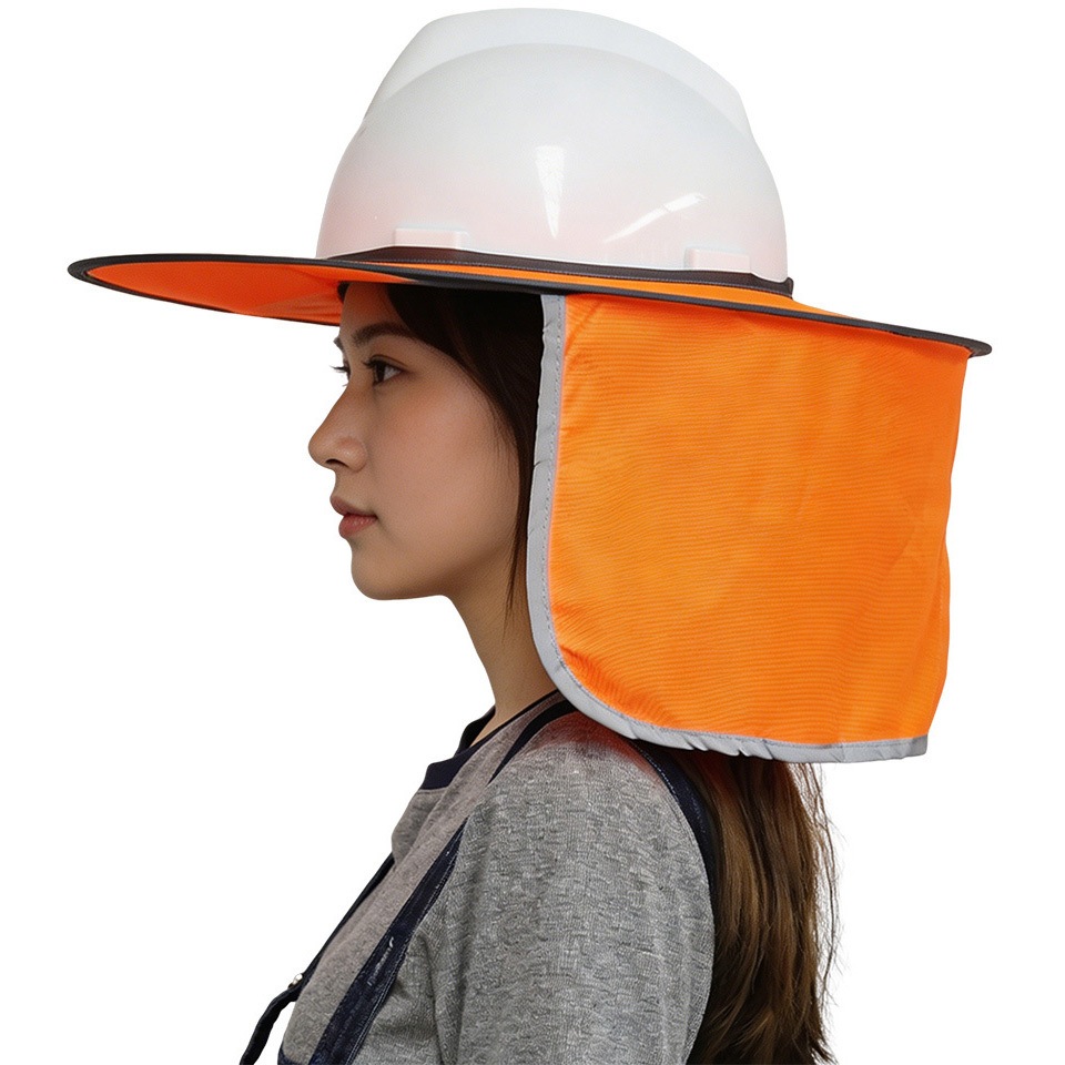 J2447-OR ヘルメット用蛍光バイザー セーフラン安全用品 蛍光オレンジ