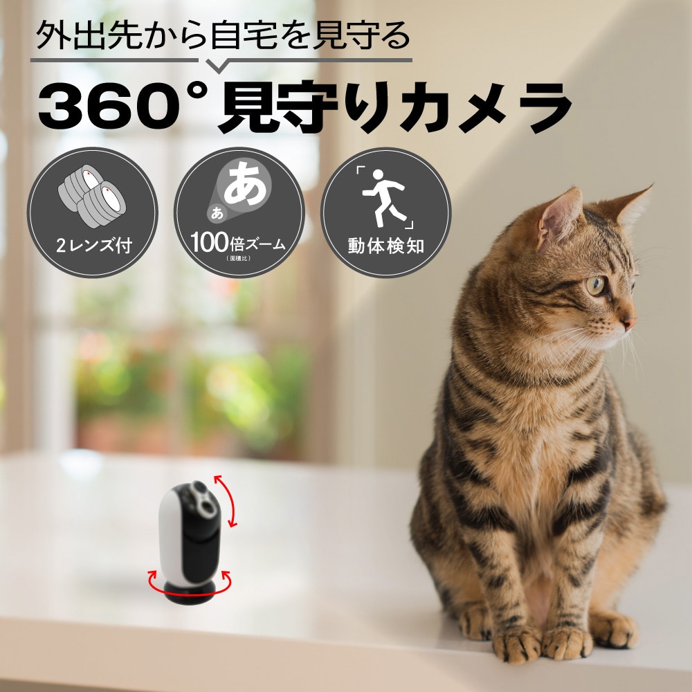 SEC-WTF-2L360D <2 レンズ搭載 100 倍ズーム>パンチルト360度動体追跡 WIFI カメラ 1個 ブロードウォッチ 【通販モノタロウ】