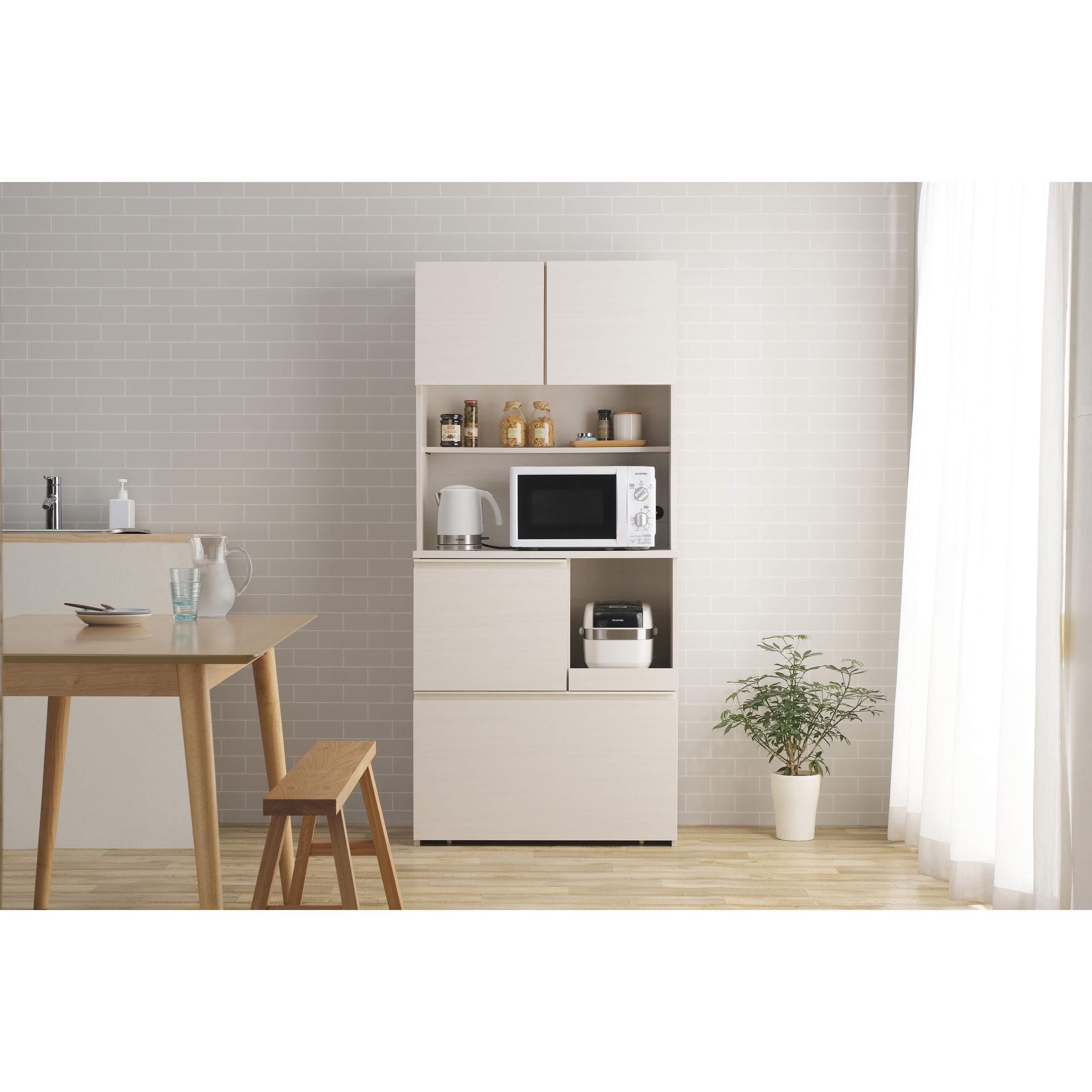 KCB-790 キッチンキャビネット アイリスオーヤマ オフホワイト色