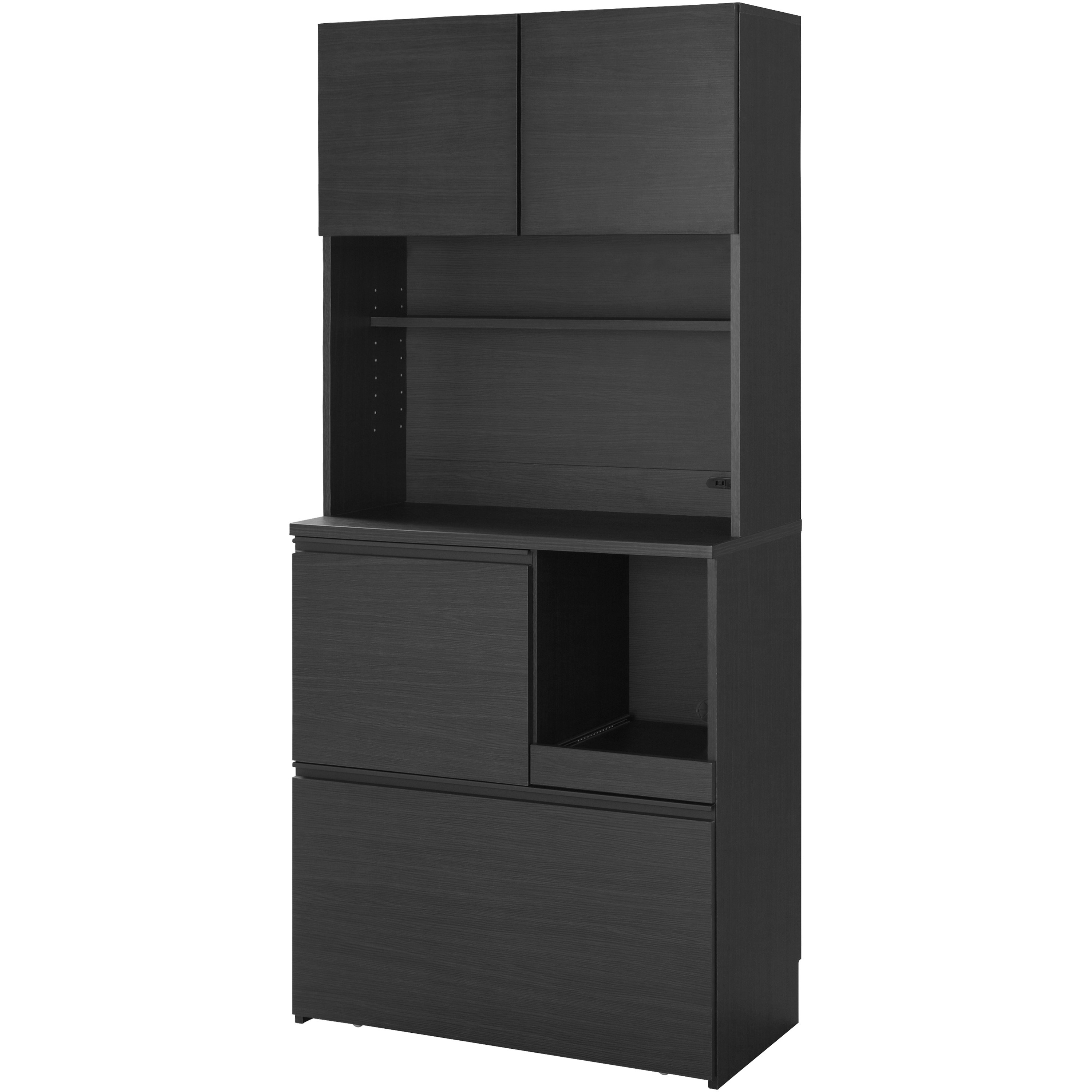 食器棚 レンジ台 キッチンキャビネット KCB-790 ブラック KCB-790 キッチンキャビネット アイリスオーヤマ ブラック色 KCB-790