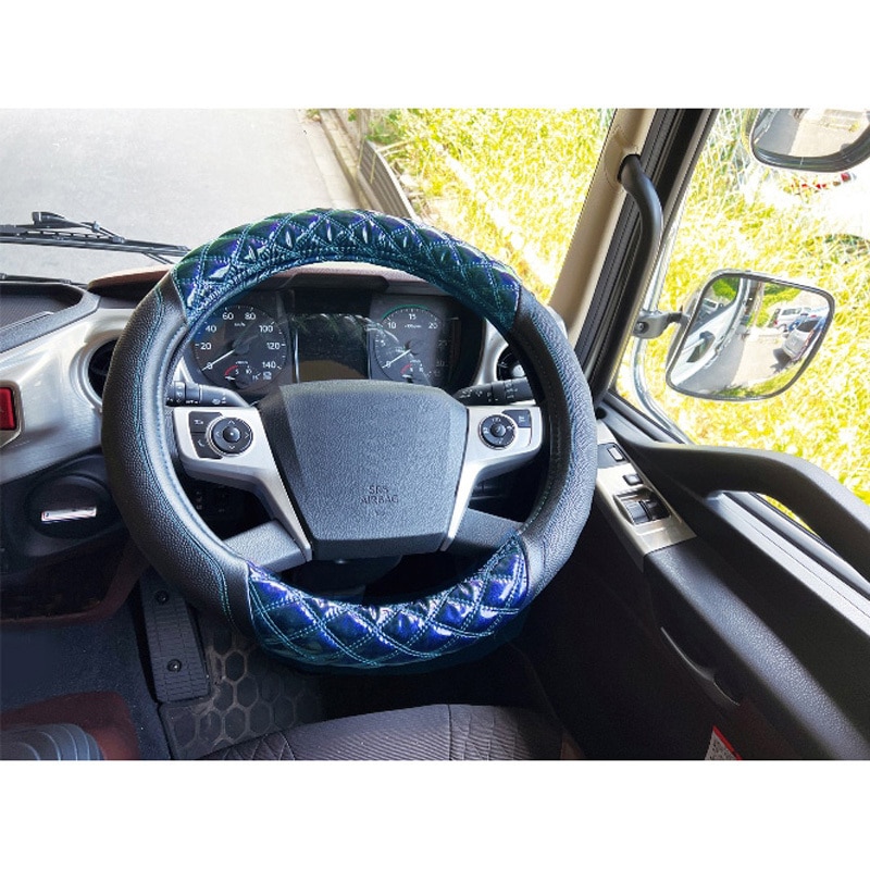 コスモス グリーン（緑） ダッシュマット ハンドルカバーセット 極太