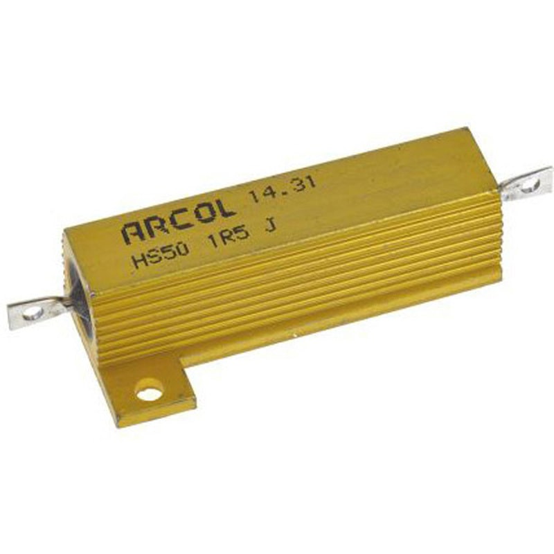HS50 1R5 J Arcol シャーシ取り付け抵抗器，50W，1.5Ω，±5% ARCOL(OHMITE) 1袋(20個) HS50 1R5 J