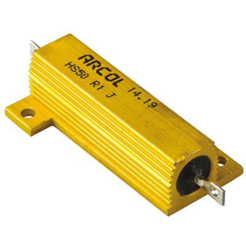 HS50 R1 J Arcol シャーシ取り付け抵抗器，50W，100mΩ，±5% ARCOL(OHMITE) 1袋(20個) HS50 R1 J