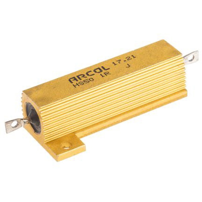HS50 1R J Arcol シャーシ取り付け抵抗器，50W，1Ω，±5% ARCOL(OHMITE) 1袋(20個) HS50 1R J